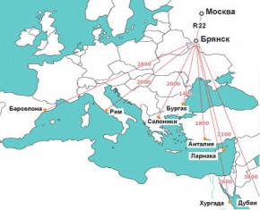 Аэропорт Брянска: все в прошлом Схема международных маршрутов из аэропорта Брянска