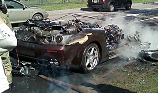 Ferrari на Рублевске сгорел из-за крыс Ferrari на Рублевске сгорел из-за крыс