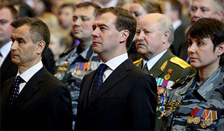 Дмитрий Медведев поздравил милиционеров Дмитрий Медведев поздравил милиционеров
