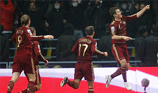 Россияне разбили словенцев в "Лужниках" Россияне разбили словенцев в "Лужниках"