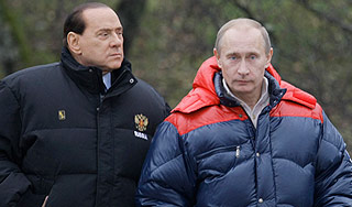 Путин испытал новый внедорожник Берлускони Путин испытал новый внедорожник Берлускони