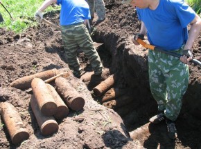 Под Севском обезвредили схрон немецких снарядов