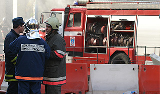 Пожар уничтожил штаб базы ВМФ под Москвой Пожар уничтожил штаб базы ВМФ под Москвой