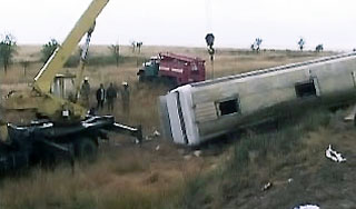 Автобус с людьми вылетел с трассы Автобус с людьми вылетел с трассы