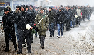 В Москве почтили память убитого болельщика В Москве почтили память убитого болельщика