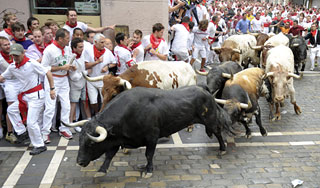 В Испании быки поранили 42 человек В Испании быки поранили 42 человек