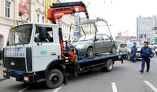 Центр Москвы очищают от машин для такси Центр Москвы очищают от машин для такси