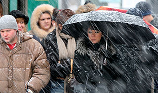 Москвичей ждут снег и падение давления Москвичей ждут снег и падение давления