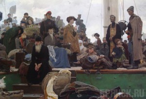 Именитый художник Дмитрий Белюкин привез в Брянск свои полотна Картина Дмитрия Белюкина «Белая Россия. Исход»