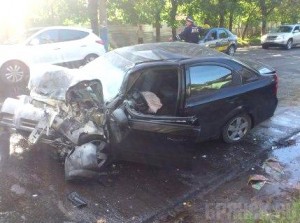 В Брянске столкнулись троллейбус и две легковушки