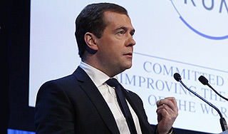 Медведев выступил на форуме в Давосе Медведев выступил на форуме в Давосе