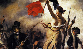 Женщина исписала маркером картину Делакруа Женщина исписала маркером картину Делакруа