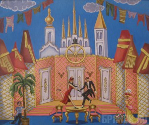 Открывается выставка «Театр и живопись» Эскиз декорации к спектаклю Б. Нушича «Госпожа Министерша». Фото: МБУК «Городской выставочный зал»