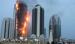 Виновник пожара в Грозный-Сити оштрафован Виновник пожара в Грозный-Сити оштрафован