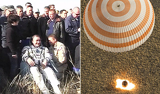 "Союз" с космонавтами вернулся на Землю "Союз" с космонавтами вернулся на Землю
