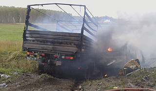Пассажиры сгорели после аварии с "КамАЗом" Пассажиры сгорели после аварии с "КамАЗом"