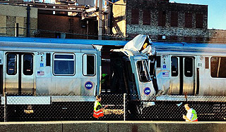 В чикагском метро столкнулись поезда В чикагском метро столкнулись поезда