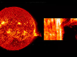 Ученые засняли солнечное извержение Ученые засняли солнечное извержение