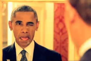 Обама покривлялся перед видеокамерами Обама покривлялся перед видеокамерами