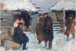 Ценители живописи увидят работы Виктора Воробьева Виктор Воробьев. «Арест кулака», этюд, 1955