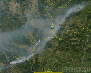 «Чернобыльский» дым пришел в Брянскую область Актуальный космический снимок задымления в Брянской области